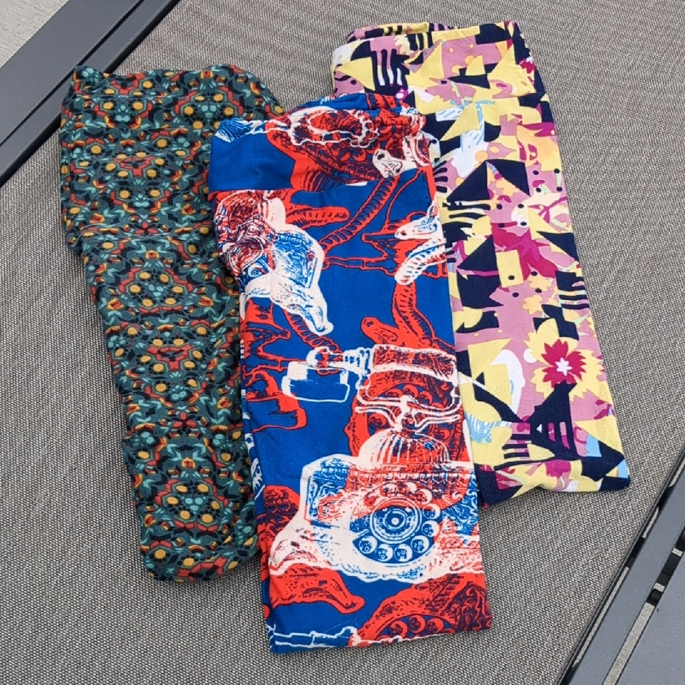 Colorful Patterned Lularoe Leggings Trio